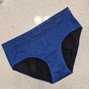 Thinx blue hiphugger size L NWOT